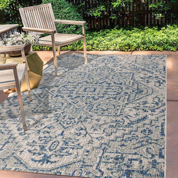 Estrella Bohemian Medallion Textured Weave Indoor/outdoor Area Rug